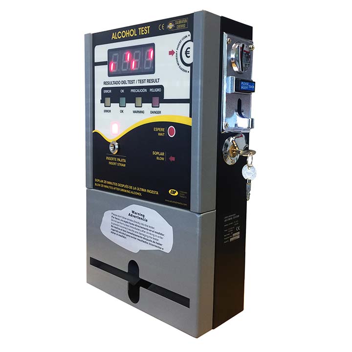 5 Bottles Coin Operated Alcohol Breath Tester Vending Machine Breathalyzer
